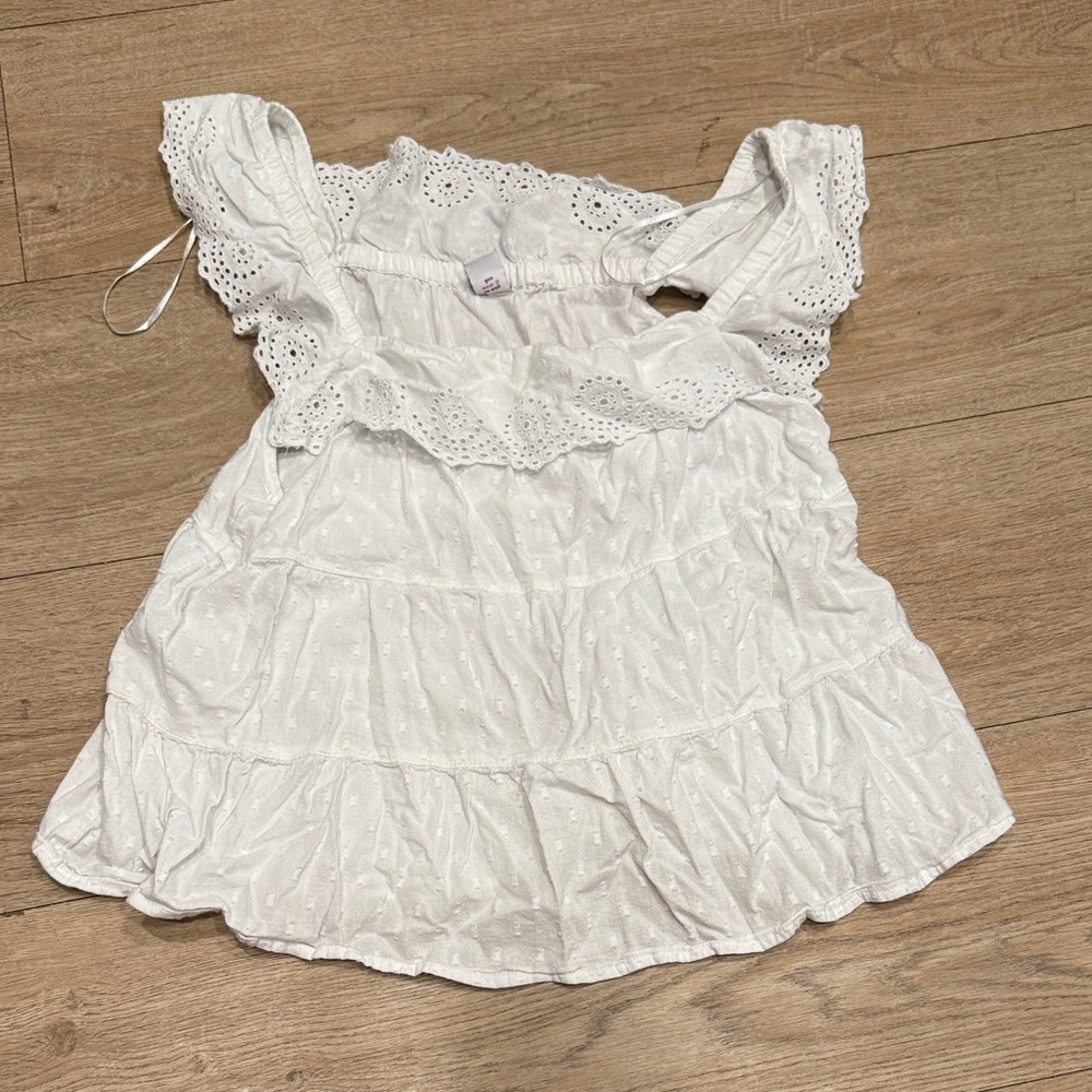 Old Navy White Eyelet Short Sleeve Top